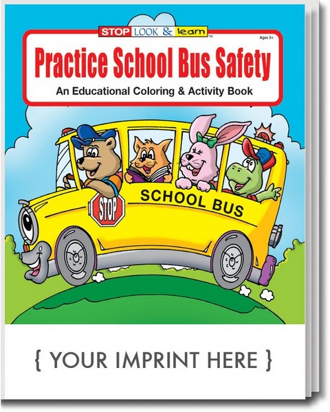 CS0230 Practice School Bus Safety Coloring and Activity BOOK with Cust